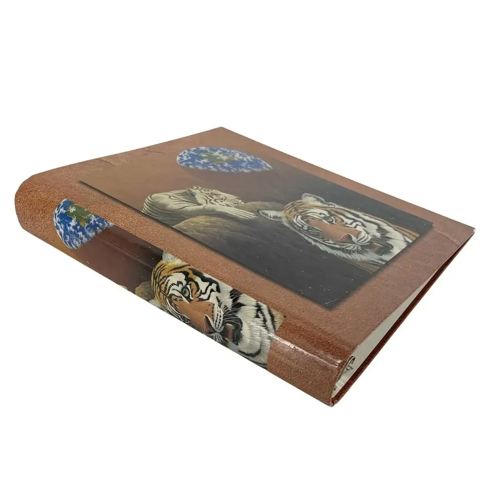 90s Stuart Hall tiger conservation 3 ring binder 1990s vintage